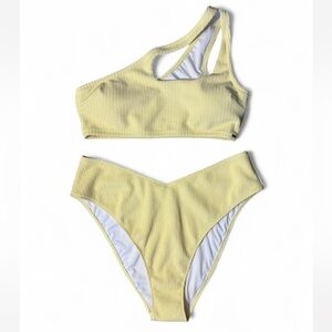 Victoria’s Secret Pink Crinkle One Shoulder Bikini Set